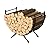 MOOACE Firewood Rack Outdoor and Indoor, 24 Inch Curved Firewood Holder, Waterproof Rustproof Fireplace Organizer Log Holder Wood Storage Rack