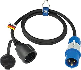 as - Schwabe 61408 CEE Przedłużacz Zasilania 16 A, IP44, Czarny