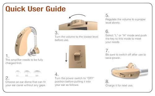 Image of Aika AV-8202 Rechargeable Hearing Aid Amplifier Machine For Old Age, Digital BTE Model with Dual Noise Reduction (1Piece, Beige, For Single Ear), 1 Dry Kit Free