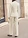 Casly Lamiit Pant Suit Women 2 Piece Outfits Business Casual Notched Collar Blazer High Waisted Pant Sets Matching Dressy Clothing Beige M