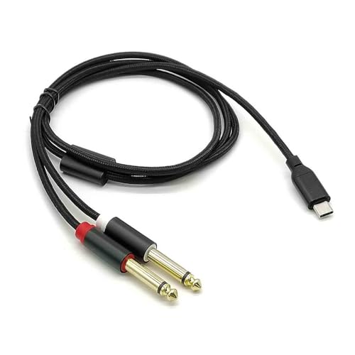 Cable de Audio USB C a 2 Macho 6.35mm TRS 1 Metro miniatura 3
