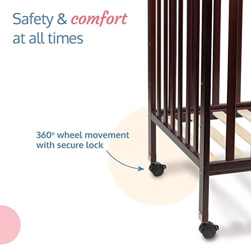 Image of LuvLap C - 60 Baby Wooden Cot, New Zealand Pinewood Furniture, for New Born to 24 Months, Without Mattress (Cherry Red)