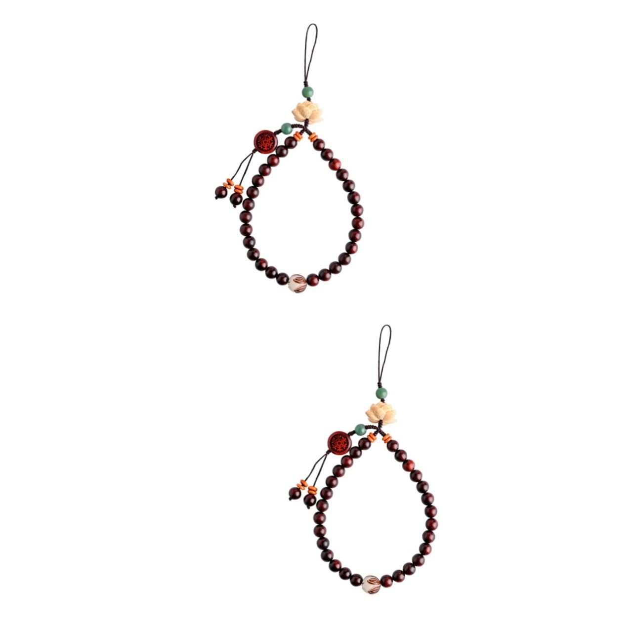 UKCOCO 2 Piezas Cadena De Teléfono Móvil Llavero Con Cuentas Llavero Retro Bolso Cuentas Mano Muñeca Cordón Cadena Seguridad Teléfono Cuerda Colgante Cuerda De Muñeca De