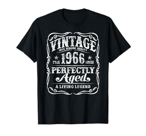 Classic Born In 1966 Vintage 60th Birthday Camiseta