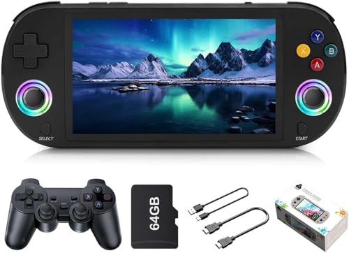 M22 Pro Console de jeu portable Linux Système 5 pouces Écran ICD Lecteur vidéo de poche portable avec manette de jeu/câble USB/carte SD 64 Go 20 000 + jeux