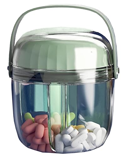 Murri&Murrdi Pill Organizer With 4 Compartments, Travel Pill Box Portable Pill Case With Anti-Mixing & Wide Openings Design Compact Pill Container Holder For Vitamins Fish Oils Medications cover