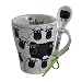 Ireland Black and White Sheep Mug and Spoon Set