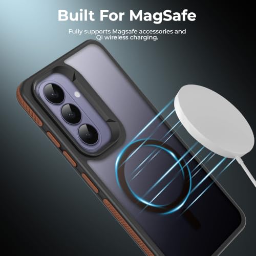 Image of A rtistque Compatible with MagSafe Frosted Ultra Matte Back Cover Case for Samsung Galaxy S26 5G | Smooth Grip Sides | Stylish Protective Design | Raised Camera Edges | S26 Back Cover - Brown