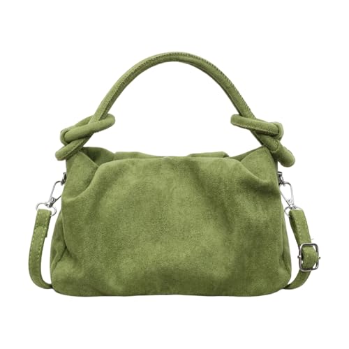 ERRORY Bolso cruzado coreano de otoño para mujer, resistente al desgaste, con correa ajustable y bolsillos de acceso rápido, hombro plisado de moda para mujer, Green