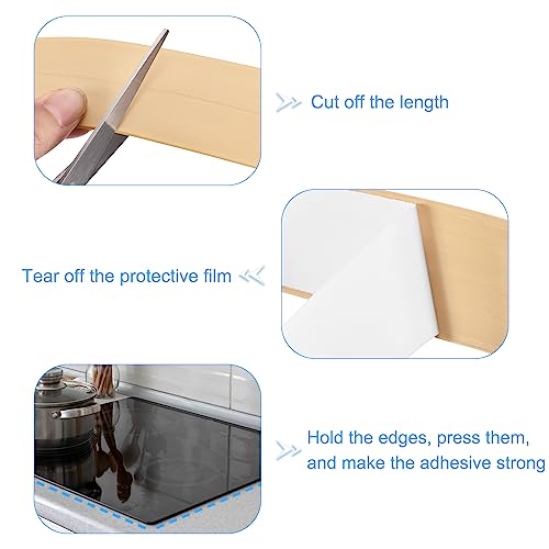 Image of uxcell Waterproof Seal Caulk Strip Tape Self Adhesive, 1pcs 10.5 Ft L x 1.5 inch W PVC Sealing Tape Caulking Tape for Kitchen Countertop, Bathroom, Toilet, Bathtub Floor Wall Corner, Yellow