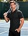 MAGCOMSEN Mens Polo Shirts Short Sleeve with Pocket Collared Golf Work Shirt Moisture Wicking Quick Dry Performance Polos Black