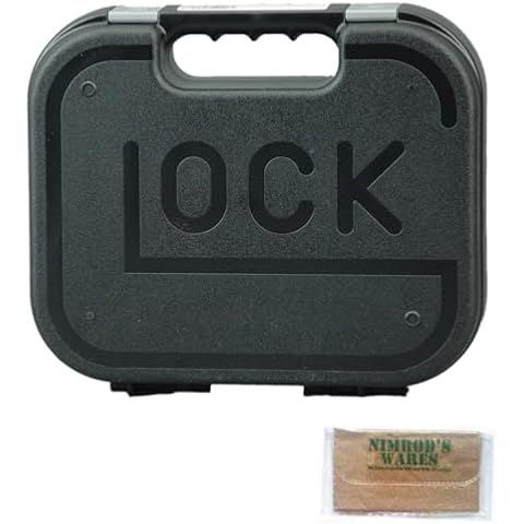Nimrod's Wares OEM Gun Case Compatible with Glock All Models Lockable Bundle with Bore Brush, Cleaning Rod, 2 Keys, and Microfiber Cloth Cover