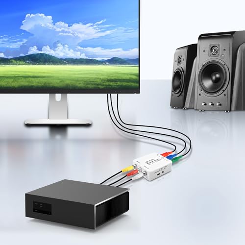 XMSJSIY RF Modulator YPbPr Analog to RF Signal Converter - Adapter, Switcher for Long Distance Single Wire Transmission - 67.25Mhz to 61.25Mhz - 1 Pcs