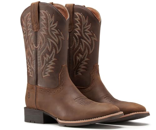 SUREWAY Cowboy Boots For Men - Mens Square Toe Western Boot,Oil/Slip Resistant,Durable Fashionable Classic Pull on 10 Inch Boots Mid Calf Wellington Boots3