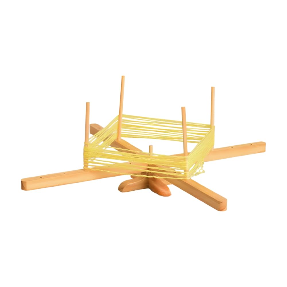 Kdouehg Wooden Yarn Winding Rack Household Wooden Handmade Wool Yarn Winding Rack Rotating Yarn Ball Rack