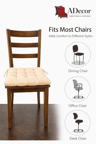 Image of A Decor Soft Cotton Chair Cushion Pad | Comfortable Washable Seat Pad for Dining, Office & Study Pad for Dining, Office & Study Chairs | Thick, Durable Sitting Cushion Chairs Pack of 1| (Beige)