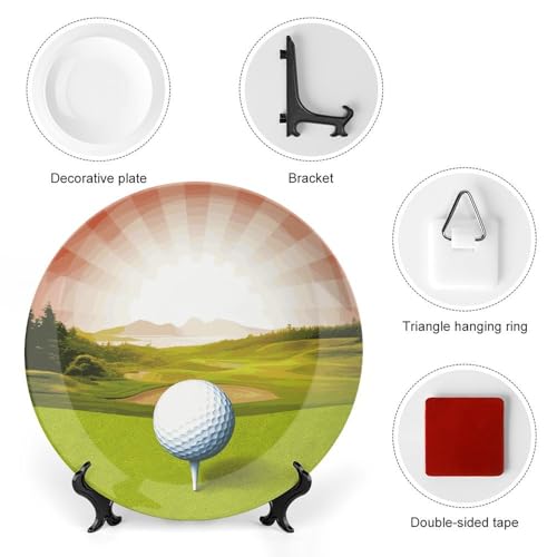 Plato decorativo Golf Sport de porcelana de 6 pulgadas miniatura 3