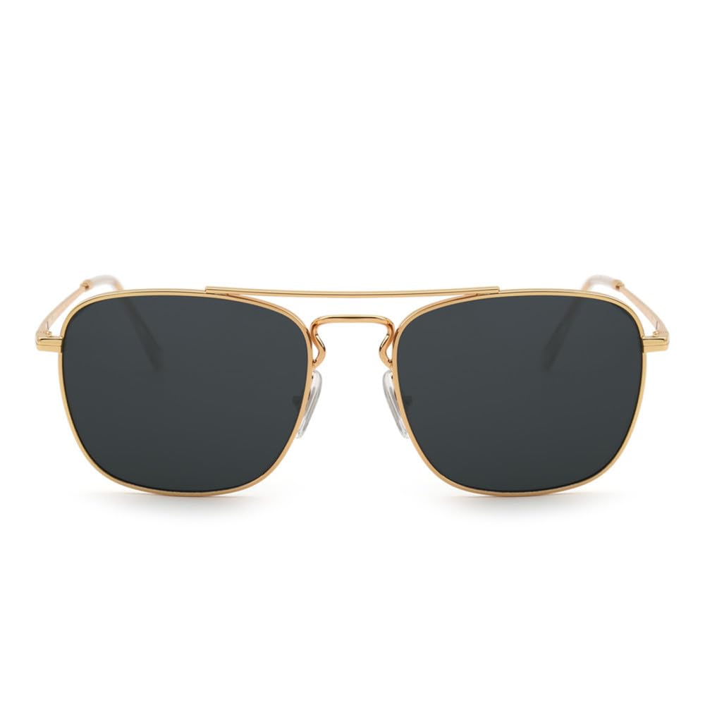 Glaslinsen Herren Damen Sonnenbrille Metallrahmen UV400