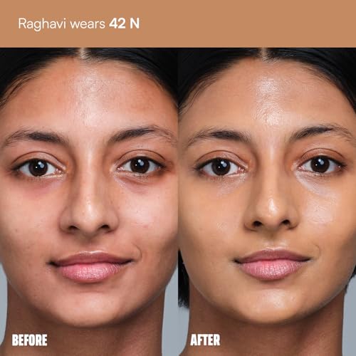 Image of FAE Beauty Face Card 4-in-1 Super Serum Skin Tint | Hydrates, Primes, Provides Coverage & Protects with SPF | Lightweight, Dewy Finish | 30 Shades for Indian Skin Tones | Shade - 42N - Neutral