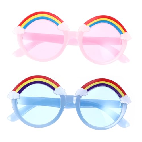 BESPORTBLE 2pairs Blue Light Blocking Heart Shaped Cartoon Sunglasses Boys and Girls Eyewear for Light Weight Comfortable for Long Periods Wear