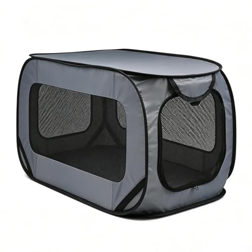 Jaulas para perros de interior – Transportín plegable transpirable para animales domésticos, jaula grande para perros y gatos | Para animales medianos, casa, apartamento, salón, balcón, coche