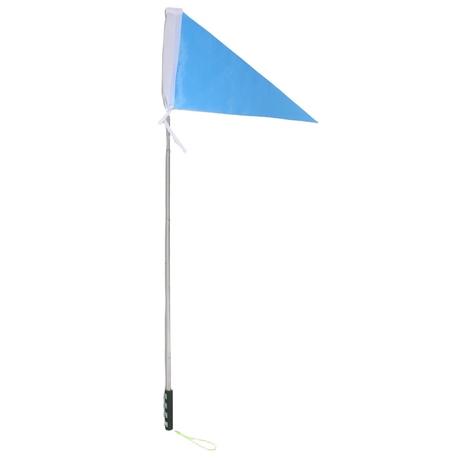 Handheld Telescopic Tour Guide Flag, Stainless Steel Pole Blue Triangle