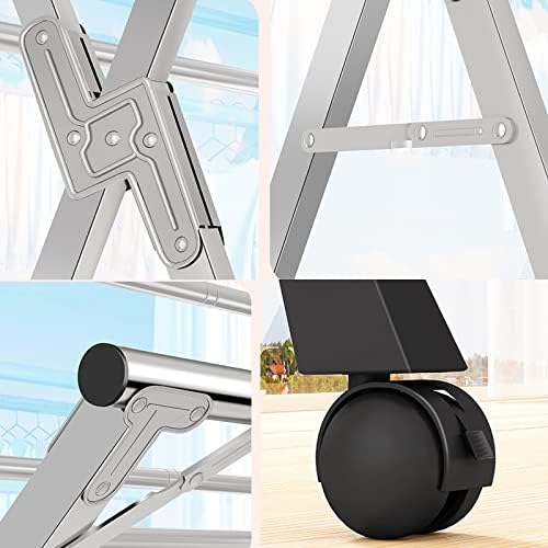 Foldable Space-Saving Clothes Rack Floor-Standing Clothes Rack Tripod,Clothes Drying Rack Tripod Portable Foldable Space Saving Laundry Drying Rack，Collapsible Laundry Drying Rack, Stainless