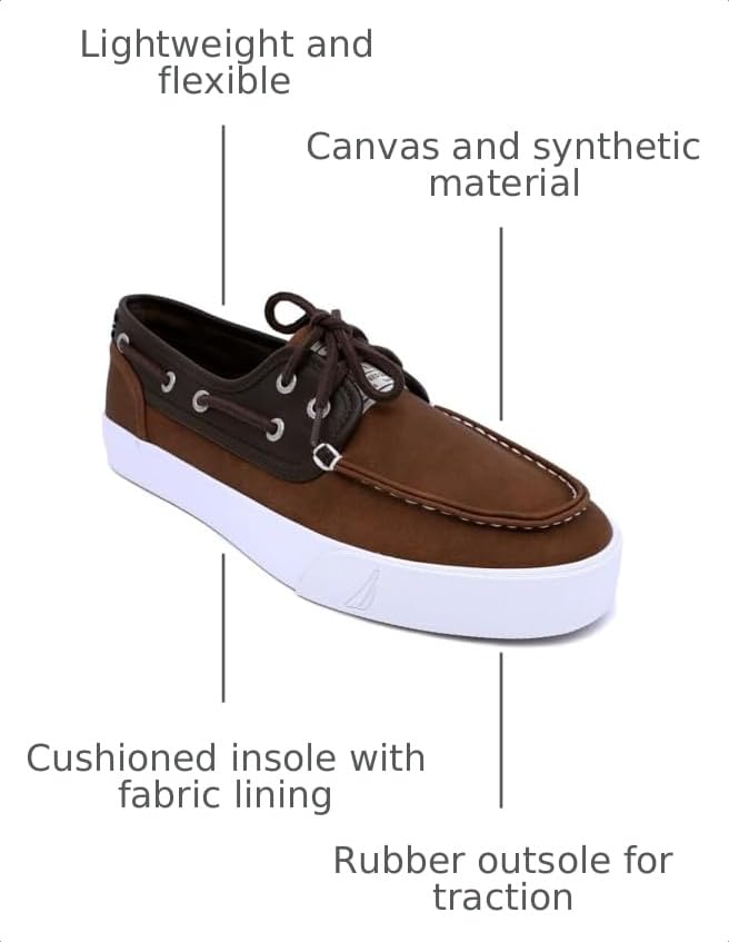 Image of Nautica Men's Casual Boat Shoes, Moc-Toe Loafers with Cushioned Insole, Deck Fashion Sneaker