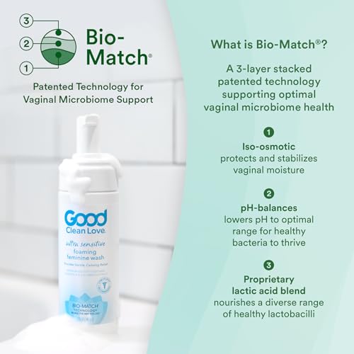 Image of Good Clean Love Ultra Sensitive Foaming pH-Balanced Feminine Wash, Gentle Vaginal Cleanser for Women with Natural Ingredients, Water-Based, Soothing Intimate Feminine Care, 5 Oz (2-Pack)