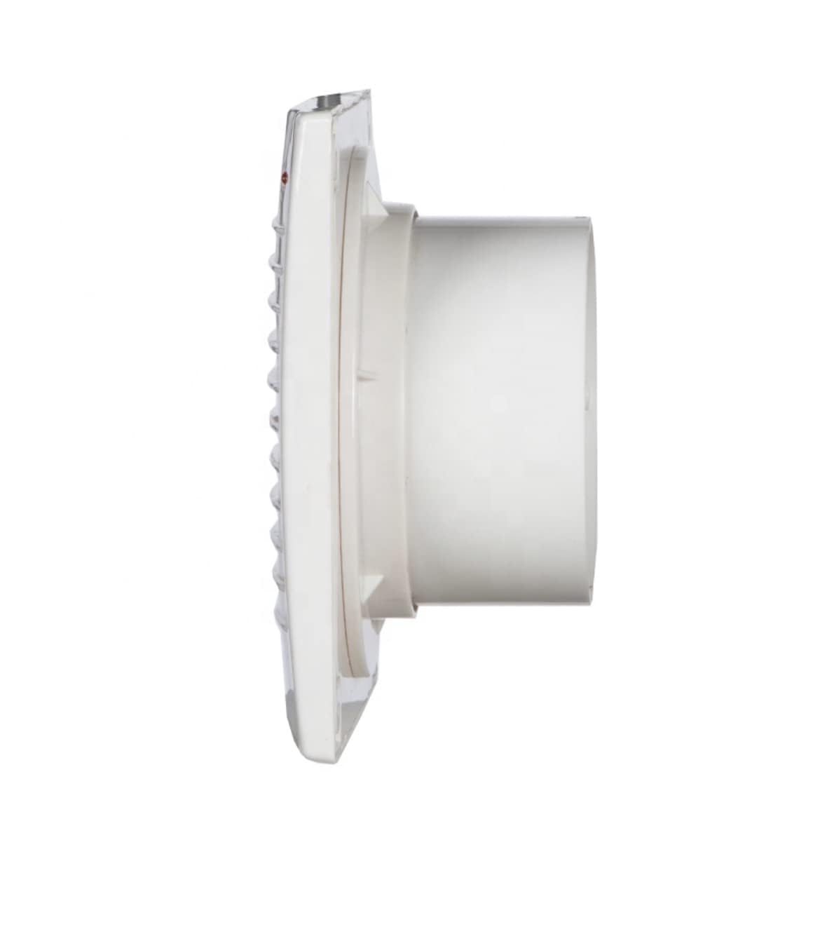 BEL AIR HOME Extractor baño silencioso Gravana blanco 15W, 120m³/h, policarbonato, empotrable, compatible con boca 100mm, 40dBA, 15,9x15,9x10cm, ventilación hogar oficina