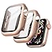 JETech Case with Screen Protector for Apple Watch SE 3/2/1 (2025/2022/2020) / Series 6 5 4 40mm, Overall Protective Cover, Built-in Tempered Glass Film High Sensitivity, 2 Pack (Rose Gold)