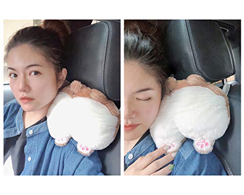 SCSpecial Car Neck Pillow Niedliches Corgi Butt Kopfstütze Baumwollkissen Weiches Kopfstützenkissen