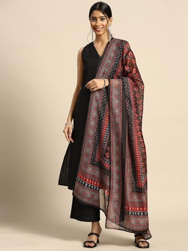 Image of GoSriKi Women's Cotton Blend Straight Solid Kurta with Palazzo & Dupatta