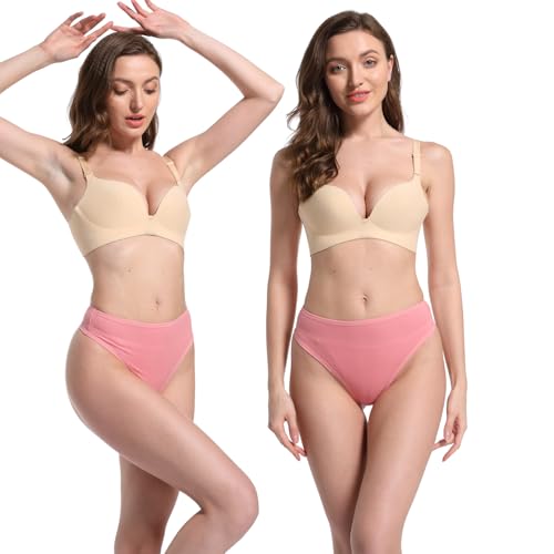 High Waisted Cotton Thongs Underwear For Women Breathable Sport Athletics Panties High Rise Plus Size Multipack2