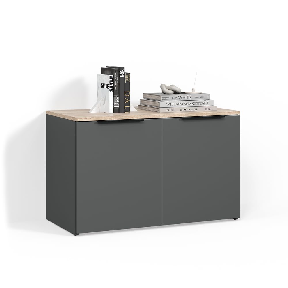 Livinity Credenza Piave, Antracite, con 2 porte