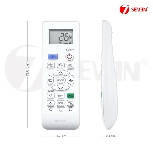 Image of 7SEVEN Compatible with Sharp AC Remote Control Model 156B Suitable for 1 1.5 2 Ton Split and Window Air Conditioner - Match Each Key by Key Exactly with Existing AC Remote Function