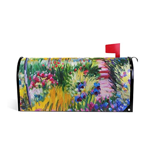 WOOR Monet Painting Magnetic Mailbox Cover MailWraps Garden Yard Home Decor for Outside Oversized-25.5