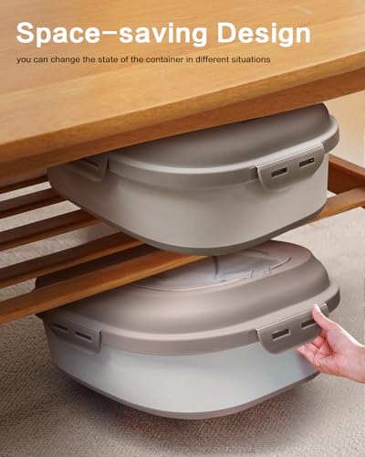 30Lbs-Dog-Food-Storage-Container-Collapsible-Dog-Food-Container-with-Airtight-Lids-Scoop-and-25L-Small-Pet-Food-Storage-Container-Dry-Food-For-Dog-Cat-and-Other-Pet-Food-Khaki - Cucciolini Doodles 30Lbs-Dog-Food-Storage-Container-Collapsible-Dog-Food-Container-with-Airtight-Lids-Scoop-and-25L-Small-Pet-Food-Storage-Container-Dry-Food-For-Dog-Cat-and-Other-Pet-Food-Khaki