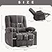 BOSMILLER Massage Swivel Rocker Recliner Chair with Vibration Massage and Heat Ergonomic Lounge Chair for Living Room with Rocking Function and Side Pocket, 2 Cup Holders, USB Charge Port