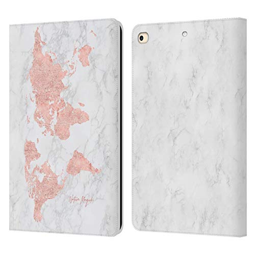 Coque iPad 9.7 Rose Gold Marbre Protection Portefeuille Cuir