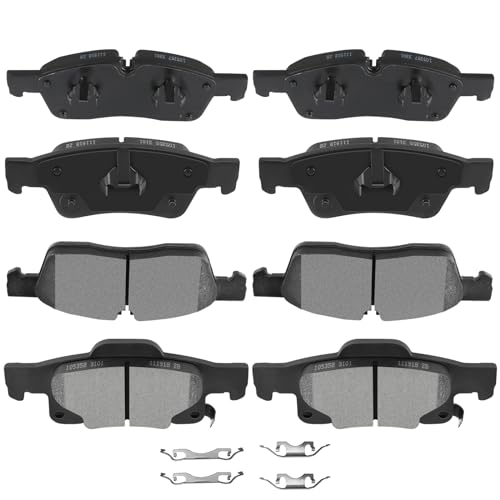 Image of AUTOMUTO D1455 & D1498 Brake Pads Kits, Front Rear 8pcs Disc Brake Pads Set For 2011-2018 For Dodge Durango, 2011-2019 For Jeep Grand Cherokee