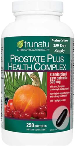 Saw Palmetto Prostate Health Complex with Zinc Lycopene and Pumpkin Seed Compatible with Nature 250 Softgels