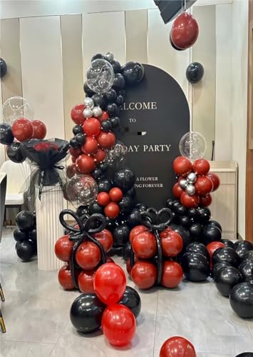 Image of Latex Balloons, 100-Pack Different Sizes 18 12 10 5 Inch Party Balloon Garland Kit (Ruby Red)