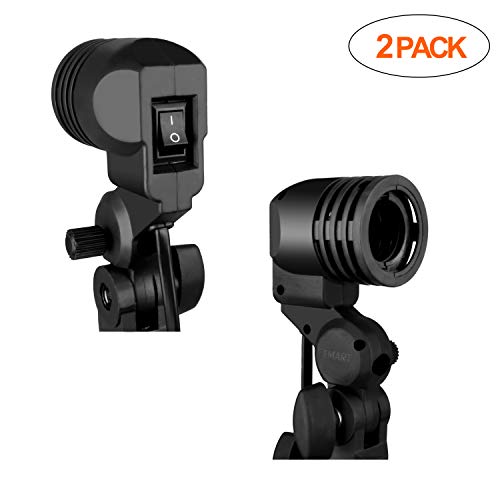 Emart Photography E26/E27 Lamp Holder with Light Stand Mount Umbrella Holder 2 Packs