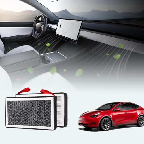 BASENOR 2026 Tesla Model Y/3 HEPA Air Filter [OEM Filter Replacement & Proprietary Design] Cabin Air Filter with Activated Carbon for 2017-2026 Model 3 2020-2026 Model Y
