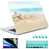 New Fashion Rubberized Clear Laptop case + Keyboard skin + Dust plug For Macbook Air 13 (Models:A1466/A1369) - Ocean Beach Starfish