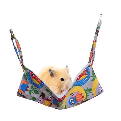 POPETPOP Quente Hamster Hammock Reversível de Pelúcia de Inverno Guiné Cama Suspensa Cama de Gato Co