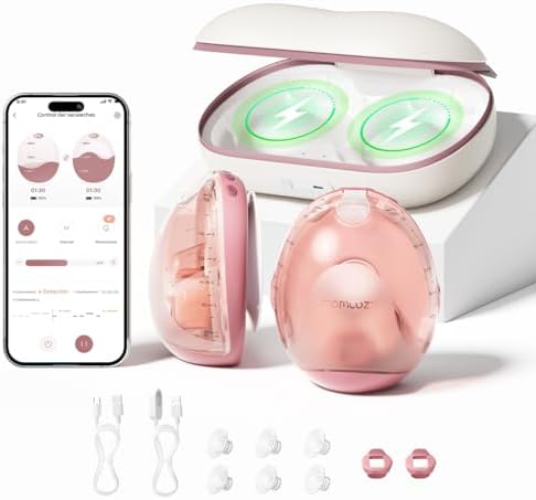 Momcozy Air 1 Ultra Thin Breast Pump, 180ml Hands Free Breast Pum...