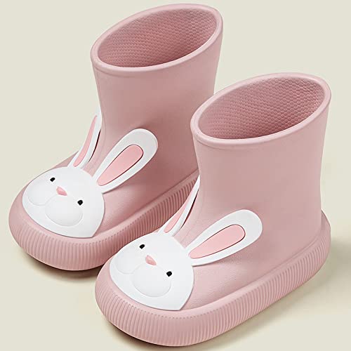 Toddler Kids Classic Rain Boots Rubber Water Shoes Cartoon Rabbit Print Baby Fashion Casual Boots3