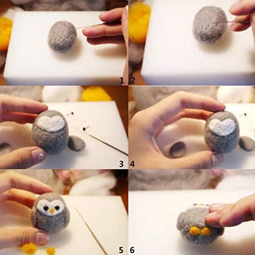 Needle Felting Starter Kit 40 Color Natural Wool Roving Fibre Spinning DIY Making Basic Projects Felt Beginner Sewing Craft Material Tool Supplies with Storage Box